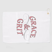 Serviette De Golf Grace & Gris en rose et gris (Horizontal)