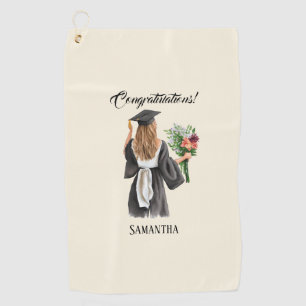 Serviette De Golf Graduation de l'aquarelle personnalisée (12)