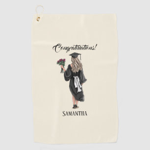 Serviette De Golf Graduation de l'aquarelle personnalisée (3)
