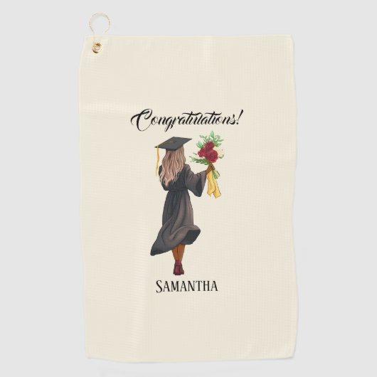 Serviette De Golf Graduation de l'aquarelle personnalisée (5) (Devant)