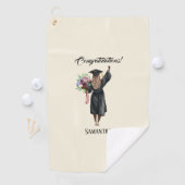 Serviette De Golf Graduation de l'aquarelle personnalisée (7) (En situation)