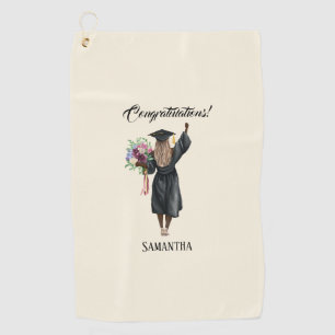 Serviette De Golf Graduation de l'aquarelle personnalisée (7)