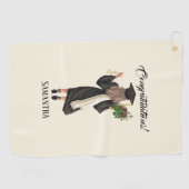 Serviette De Golf Graduation de l'aquarelle personnalisée (9) (Horizontal)