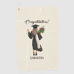 Serviette De Golf Graduation de l'aquarelle personnalisée (9)