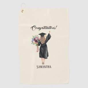 Serviette De Golf Graduation personnalisée de l'aquarelle (8)