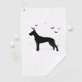 Serviette De Golf Grand Chien Danois - Halloween Lune Silhouette Cla (En situation)