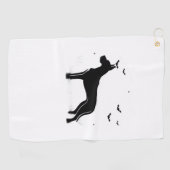 Serviette De Golf Grand Chien Danois - Halloween Lune Silhouette Cla (Horizontal)
