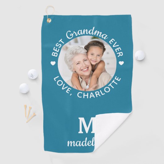 Serviette De Golf Grand-mère Meilleure jamais moderne Monogramme Pho (En situation)