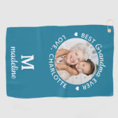 Serviette De Golf Grand-mère Meilleure jamais moderne Monogramme Pho (Horizontal)