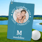 Serviette De Golf Grand-mère Meilleure jamais moderne Monogramme Pho