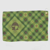 Serviette De Golf Grand Monogramme personnalisé vert (Horizontal)
