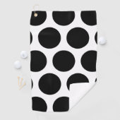 Serviette De Golf Grand motif de pois : Noir et blanc (En situation)