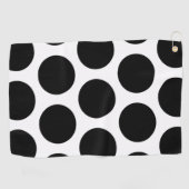 Serviette De Golf Grand motif de pois : Noir et blanc (Horizontal)