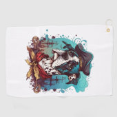 Serviette De Golf Grand pirate de chien Dane (Horizontal)