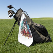 Serviette De Golf Grand pirate de chien Dane (Vert)