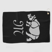 Serviette De Golf Grand Rhino Indien Rhinoceros Unicorn Rhino Monogr (Horizontal)