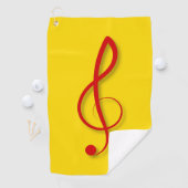 Serviette De Golf Grand symbole musical rouge de clef triple (En situation)