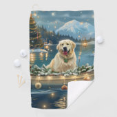 Serviette De Golf Grande Pyrénées Noël Festive Voyage (En situation)