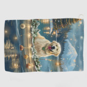 Serviette De Golf Grande Pyrénées Noël Festive Voyage (Horizontal)