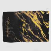 Serviette De Golf Granite noir et doré (Horizontal)
