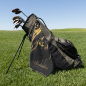 Serviette De Golf Granite noir et doré (Vert)
