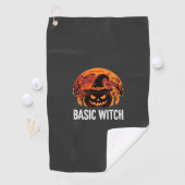 Serviette De Golf Graphique de lune de citrouille de sorcière de bas (En situation)