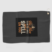 Serviette De Golf Graphisme de sort de sorcière d'Halloween_1 (Horizontal)