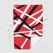 Serviette De Golf graphisme rouge, noir et blanc (En situation)