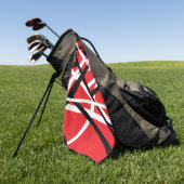 Serviette De Golf graphisme rouge, noir et blanc (Vert)
