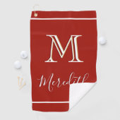 Serviette De Golf Gras brillant avec 3 couleurs uniques Monogramme I (En situation)