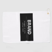 Serviette De Golf Gras Marque moderne ou nom commercial | Noir et bl (Horizontal)