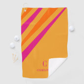 Serviette De Golf Gras Retro Grandes Pink Orange Mustard (En situation)
