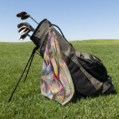 Serviette De Golf Gravé de rugosité et d'aquarelle virtuelle (Vert)