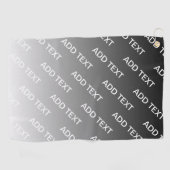 Serviette De Golf Gray (changeable color) Ombre & Text Pattern (Horizontal)