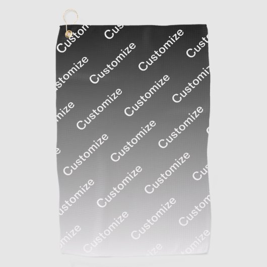 Serviette De Golf Gray (changeable color) Ombre & Text Pattern (Devant)