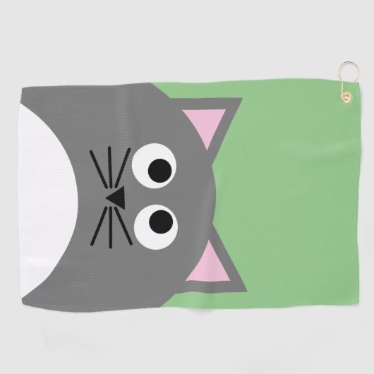 Serviette De Golf Gray Kitty Chat (Horizontal)