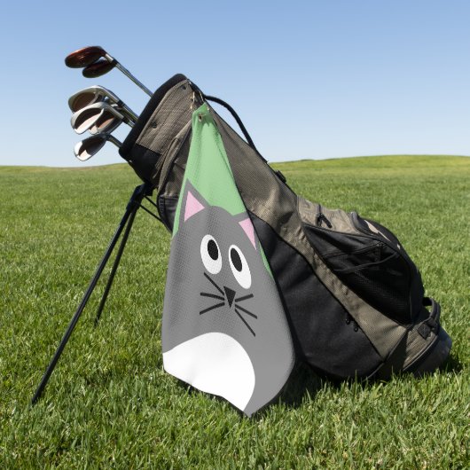 Serviette De Golf Gray Kitty Chat (Vert)