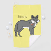 Serviette De Golf Gray wolf with pipe cartoon (En situation)