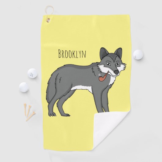 Serviette De Golf Gray wolf with pipe cartoon (En situation)