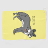 Serviette De Golf Gray wolf with pipe cartoon (Horizontal)