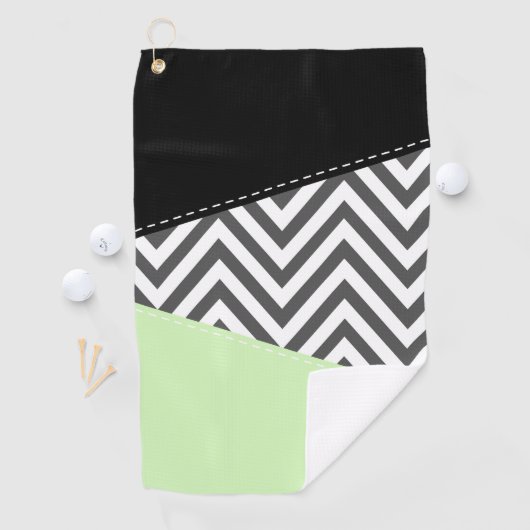 Serviette De Golf Gray Zigzag, Gray Chevron, Zigzag Pattern, Mint (En situation)