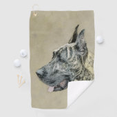 Serviette De Golf Great dane (Brindle) peignant - art original de (En situation)