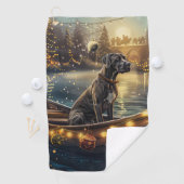 Serviette De Golf Great Dane Christmas Festive Voyage (En situation)