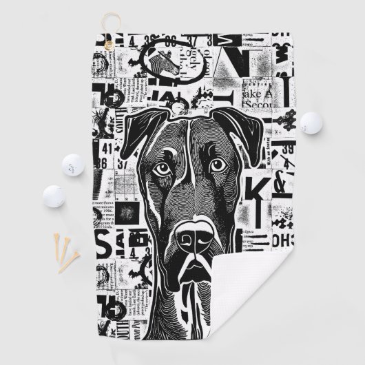 Serviette de golf Great Dane Dog (En situation)