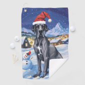 Serviette De Golf Great Dane Winter Wonderland Noël Joie (En situation)