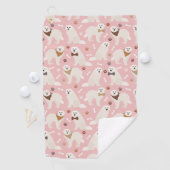 Serviette de golf Great Pyrenees Paws and Bones (En situation)