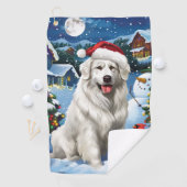 Serviette De Golf Great Pyrenees Winter Wonderland Noël Joie (En situation)