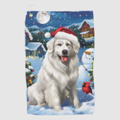 Serviette De Golf Great Pyrenees Winter Wonderland Noël Joie (Devant)