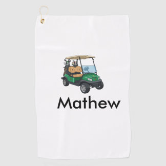 Serviette De Golf Green golf car name man sports boy gifts letter 