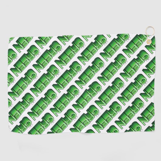 Serviette De Golf Green Retro Moderne Réutiliser Recycle Éco Convivi (Horizontal)